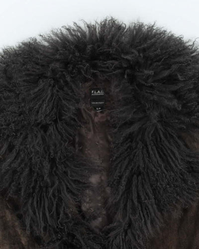 Vintage Y2k 00s F.L.A.G. Suede Faux Fur Lined Jacket - S
