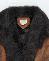 Vintage Novelti Faux Suede Fur Lined Coat - L
