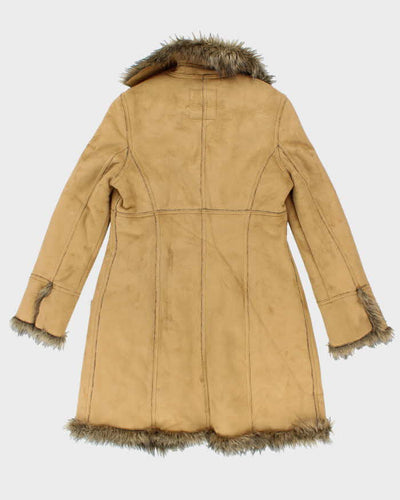 Vintage 90s EDC Faux Suede Fur Lined Coat - S