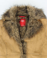 Vintage 90s EDC Faux Suede Fur Lined Coat - S