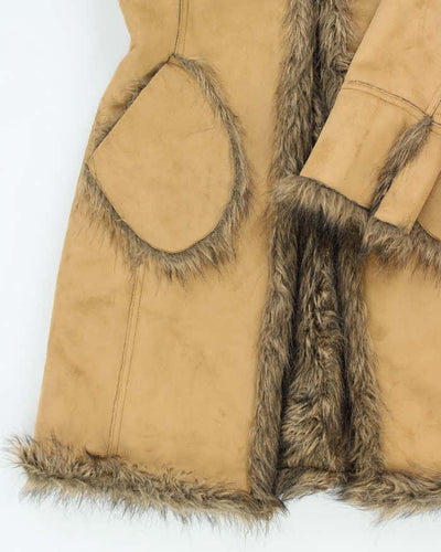 Vintage 90s EDC Faux Suede Fur Lined Coat - S