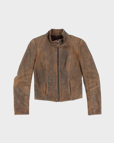 Vintage 90s Brown Leather Jacket - S