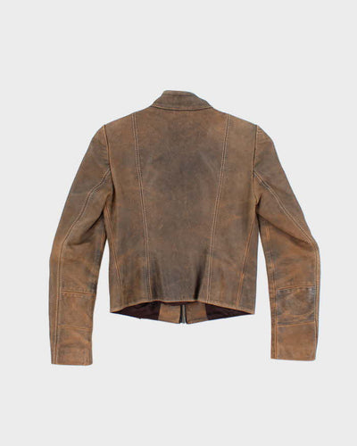 Vintage 90s Brown Leather Jacket - S