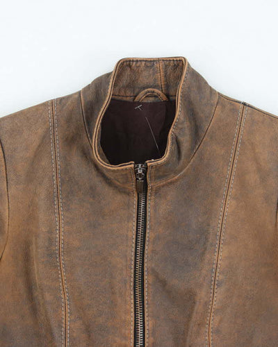 Vintage 90s Brown Leather Jacket - S