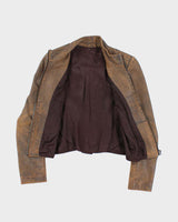 Vintage 90s Brown Leather Jacket - S