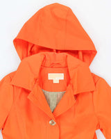 Michael Kors Orange Hooded Mac - XS