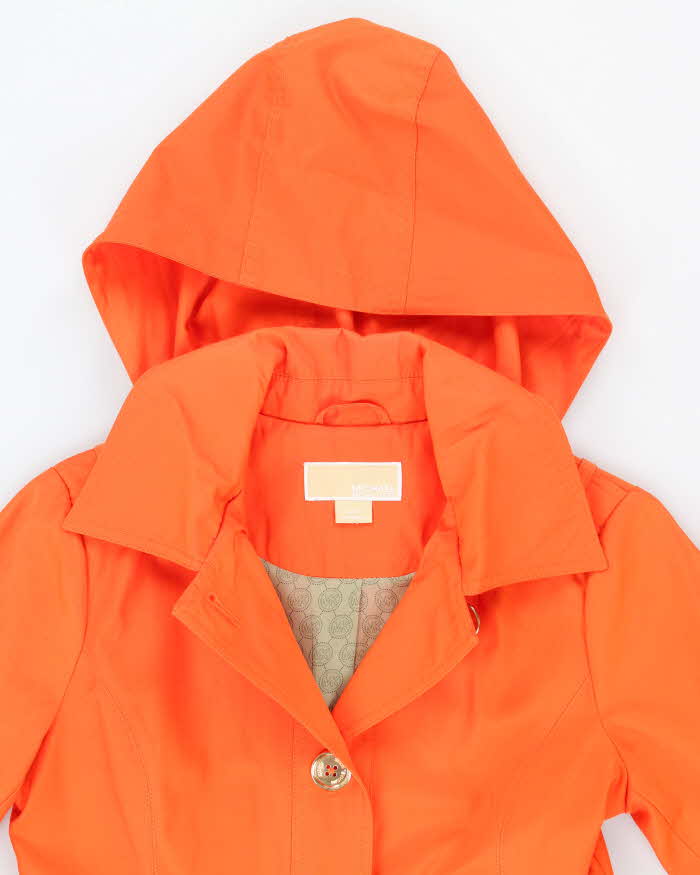 Michael Kors Orange Hooded Mac - XS