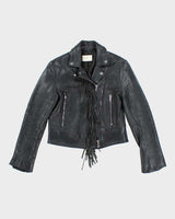 Sandro Fringe Leather Jacket - XS