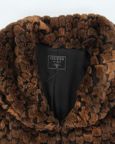 Y2k 00s Guess Faux Fur Coat - L