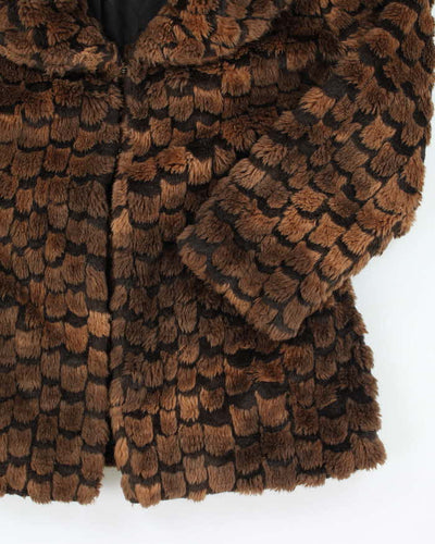 Y2k 00s Guess Faux Fur Coat - L