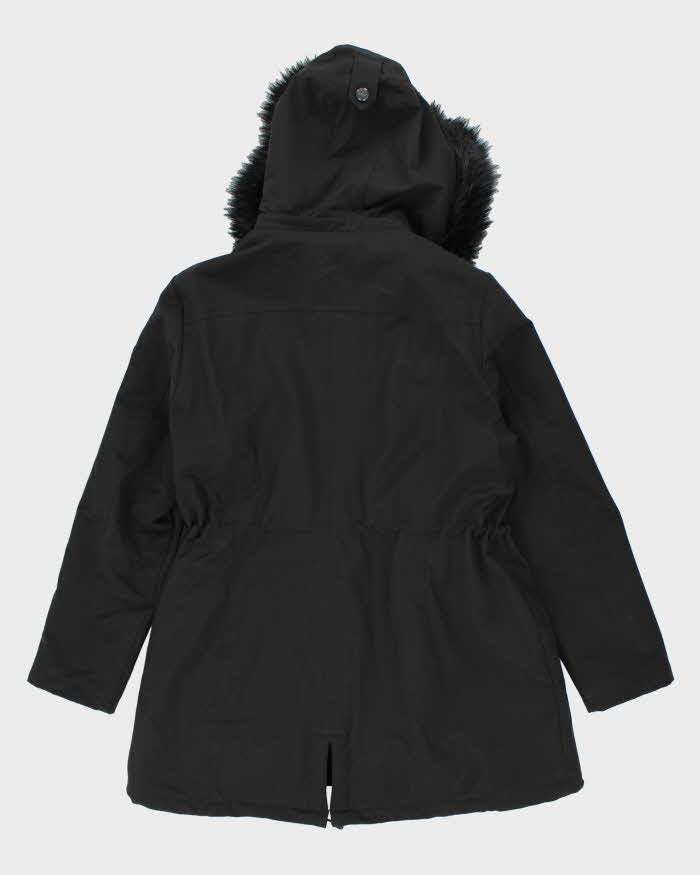 DKNY Black Hooded Coat - XL