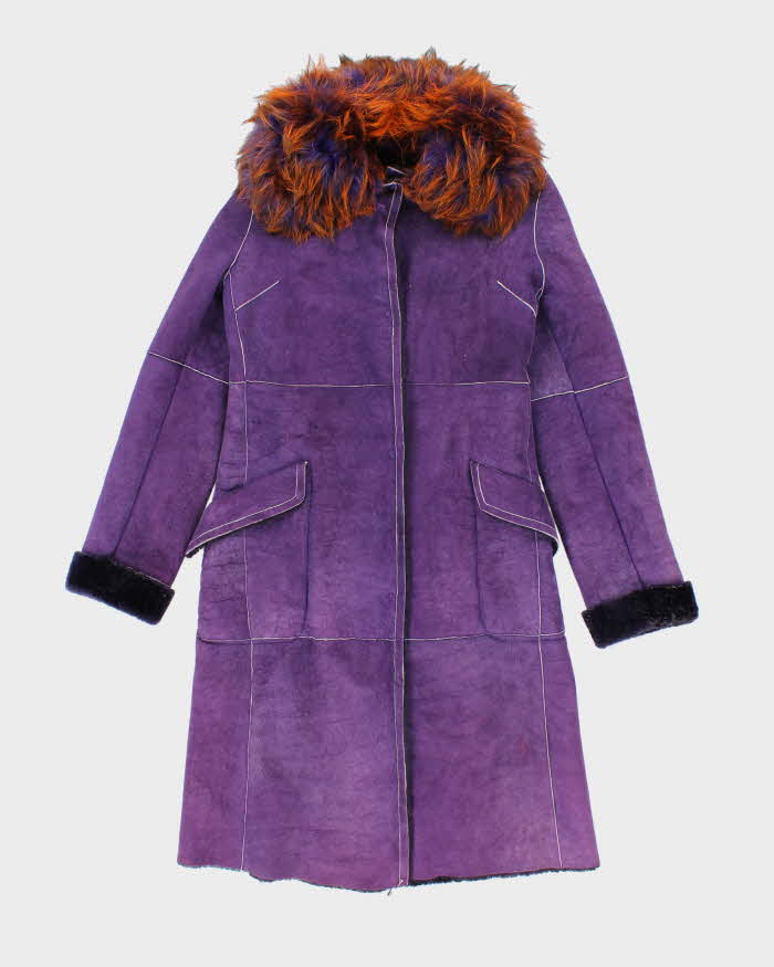 Vintage Y2k 00s Purple Suede Coat - S