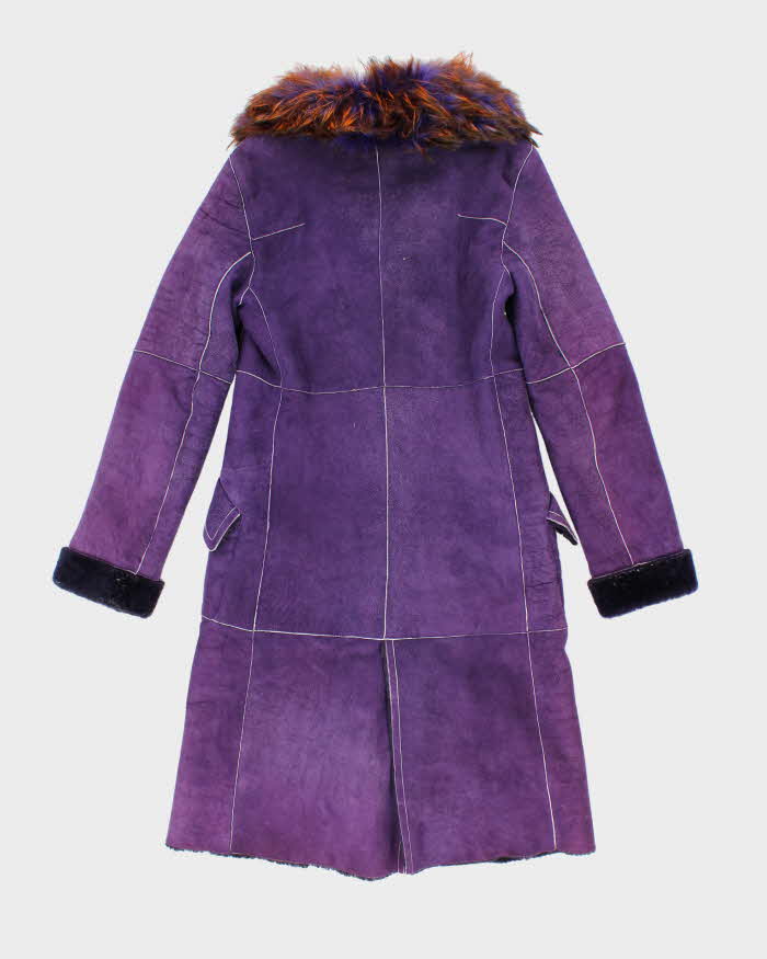 Vintage Y2k 00s Purple Suede Coat - S