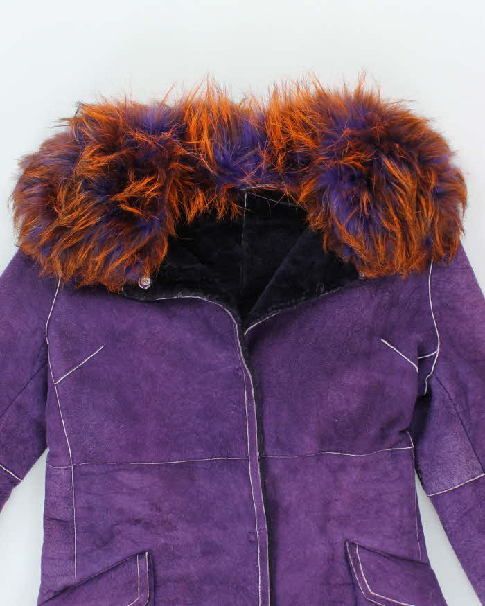 Vintage Y2k 00s Purple Suede Coat - S