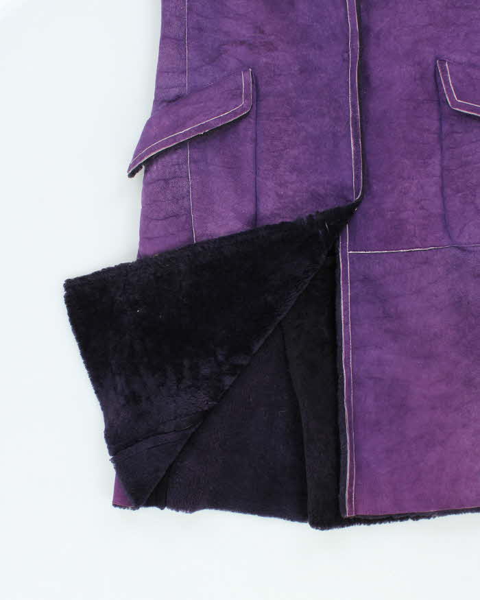 Vintage Y2k 00s Purple Suede Coat - S