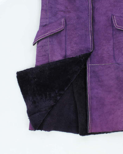 Vintage Y2k 00s Purple Suede Coat - S