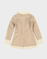 Vintage Y2k 00s Guess Faux Suede Fur Lined Coat - S