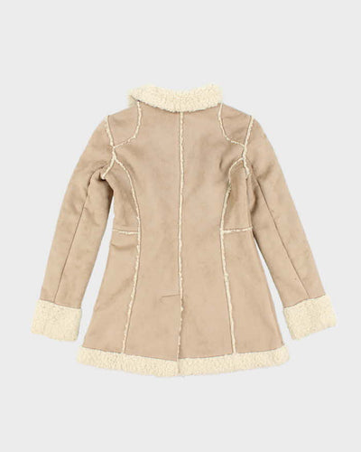 Vintage Y2k 00s Guess Faux Suede Fur Lined Coat - S