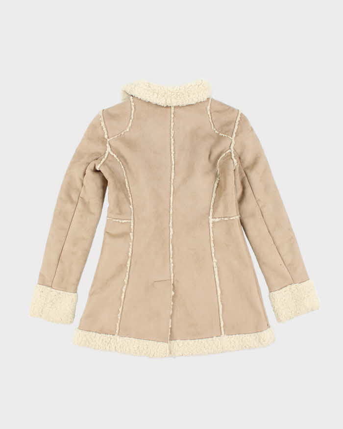 Vintage Y2k 00s Guess Faux Suede Fur Lined Coat - S