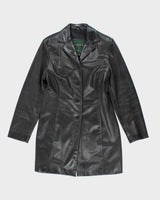Vintage 90's Women's Danier Double Breasted Leather Trench Jacket - S