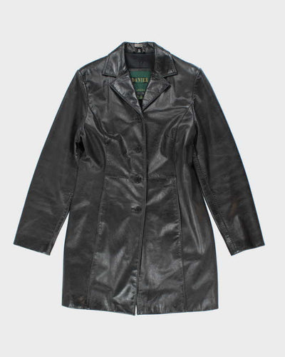 Vintage 90's Women's Danier Double Breasted Leather Trench Jacket - S