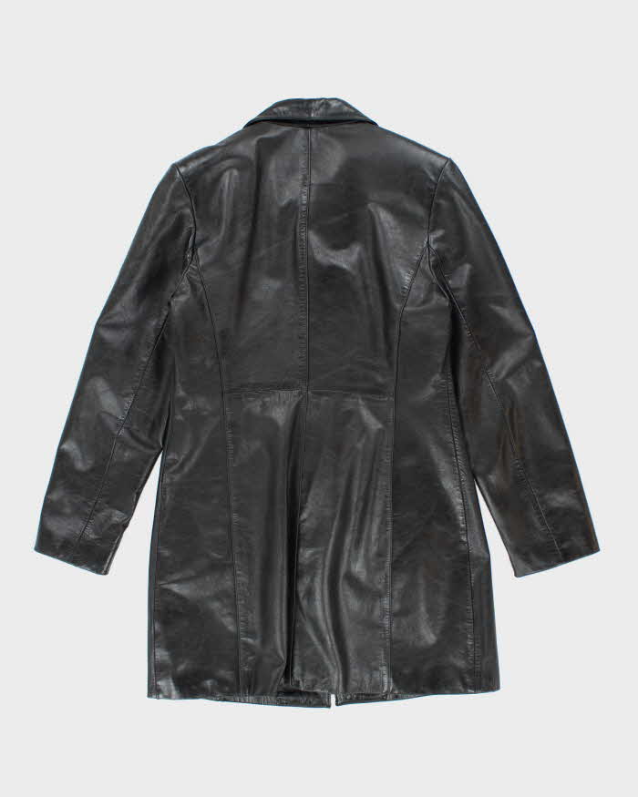 Vintage 90's Women's Danier Double Breasted Leather Trench Jacket - S