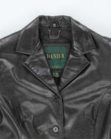 Vintage 90's Women's Danier Double Breasted Leather Trench Jacket - S