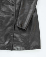 Vintage 90's Women's Danier Double Breasted Leather Trench Jacket - S