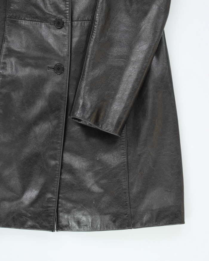 Vintage 90's Women's Danier Double Breasted Leather Trench Jacket - S