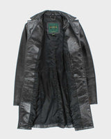 Vintage 90's Women's Danier Double Breasted Leather Trench Jacket - S