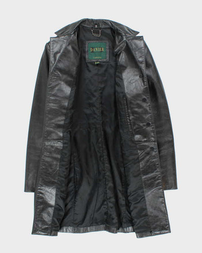 Vintage 90's Women's Danier Double Breasted Leather Trench Jacket - S
