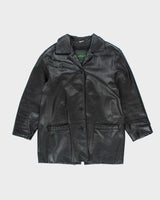 Vintage Women's Danier Button Up Leather Jacket - M