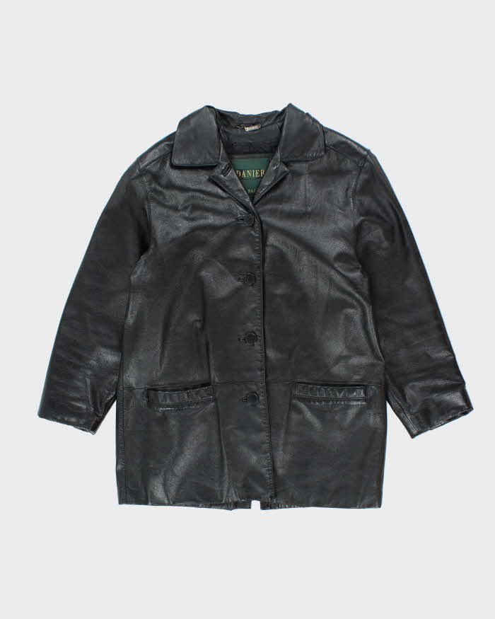 Vintage Women's Danier Button Up Leather Jacket - M