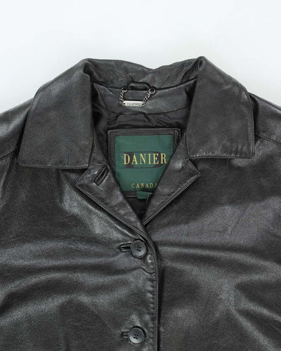 Vintage Women's Danier Button Up Leather Jacket - M