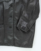 Vintage Women's Danier Button Up Leather Jacket - M