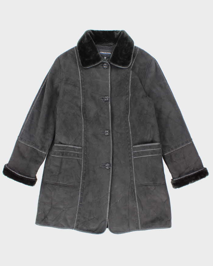 Vintage 90's Women's London Fog Heavyweight Lined Suede Jacket - S
