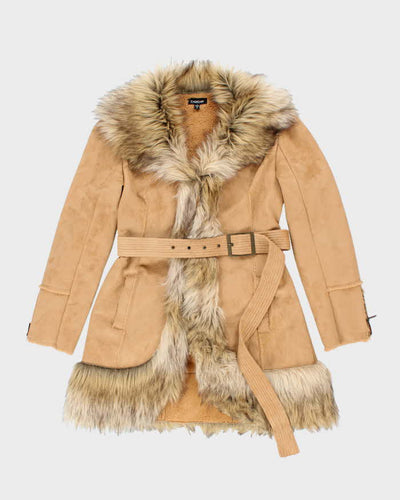 Vintage 90's Women's Bebe Faux Fur Insulated Jacket - M