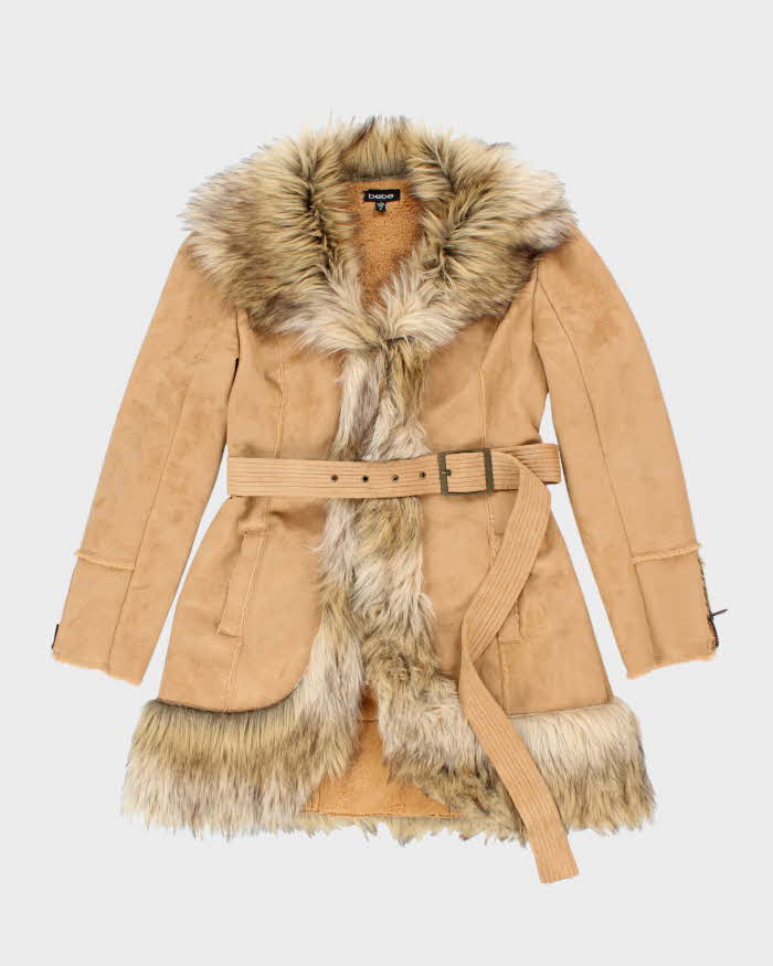 Vintage 90's Women's Bebe Faux Fur Insulated Jacket - M