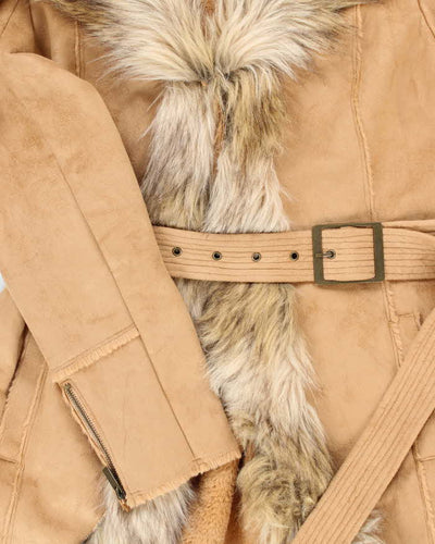 Vintage 90's Women's Bebe Faux Fur Insulated Jacket - M