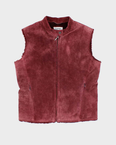 Vintage Y2k 00s Esprit Suede Gillet - L