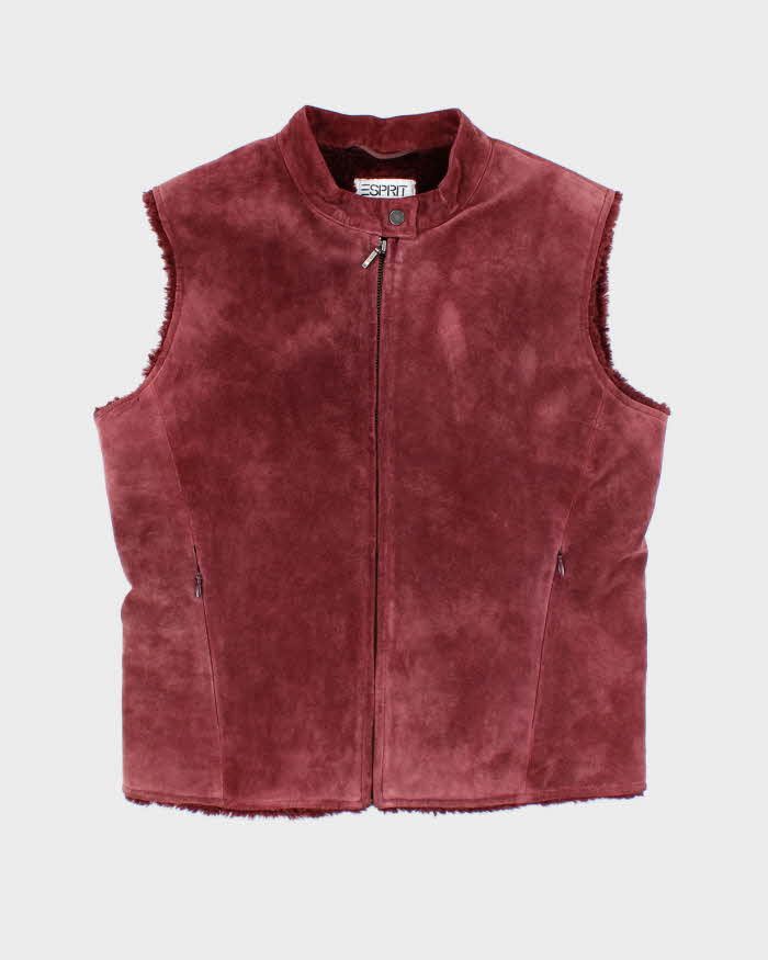 Vintage Y2k 00s Esprit Suede Gillet - L