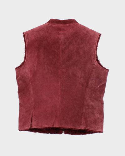 Vintage Y2k 00s Esprit Suede Gillet - L