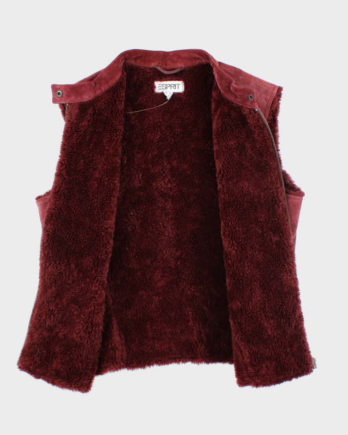 Vintage Y2k 00s Esprit Suede Gillet - L