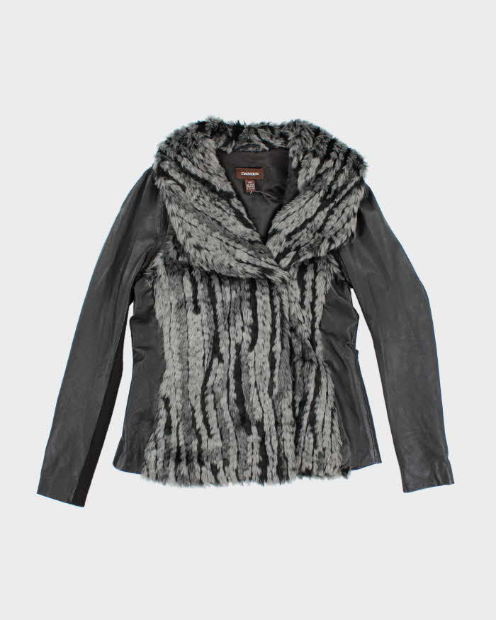 Vintage Danier Leather Faux Fur Jacket - M