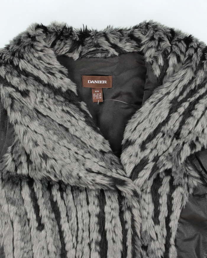 Vintage Danier Leather Faux Fur Jacket - M