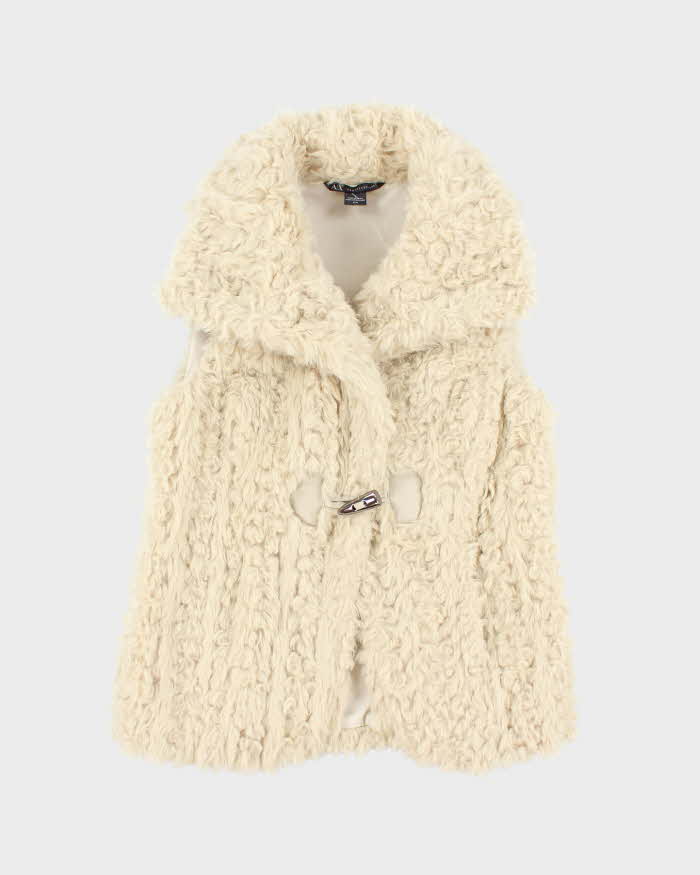 Vintage Y2k 00s Armani Exchange Faux Fur Gillet - M
