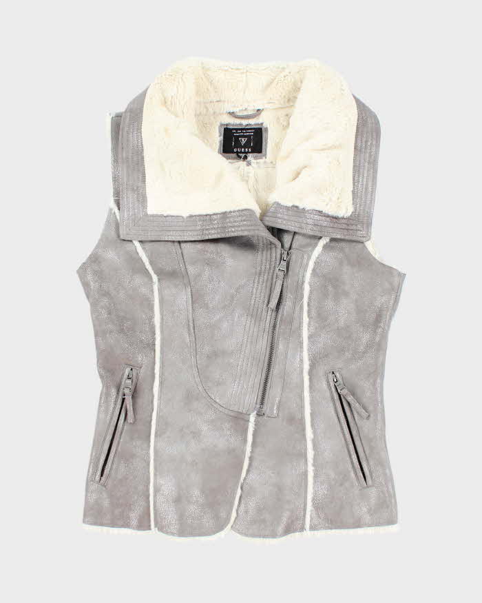 Y2k 00s Guess Faux Suede Gillet - XS