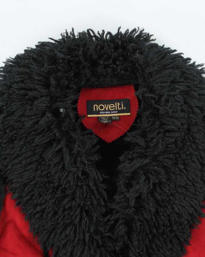 Y2k 00s Novelti Faux Suede Fur Lined Gillet - M