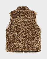 Y2k 00s Guess Reversible Leopard Print Faux Fur Gillet - M