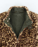Y2k 00s Guess Reversible Leopard Print Faux Fur Gillet - M